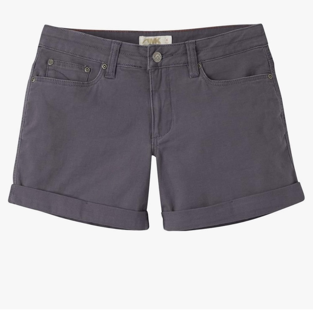 Mountain Khakis Women's Camber 106 Short Relaxed Fit Mid Rise Slate Gray Size 4
